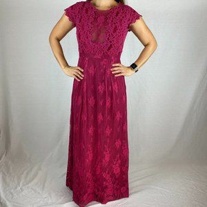 Monique Lhuillier Berry Lace Illusion Gown $495